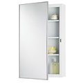 Jensen Jensen 260P26CH 16 x 26 in. 1 Door Topsider Surface Mounted Medicine Cabinet with Adjustable Polished Stainless Steel; Basic White 260P26CH